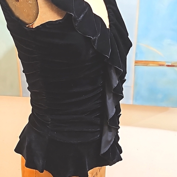 VELVET RUFFLY TOP - Picture 2 of 11